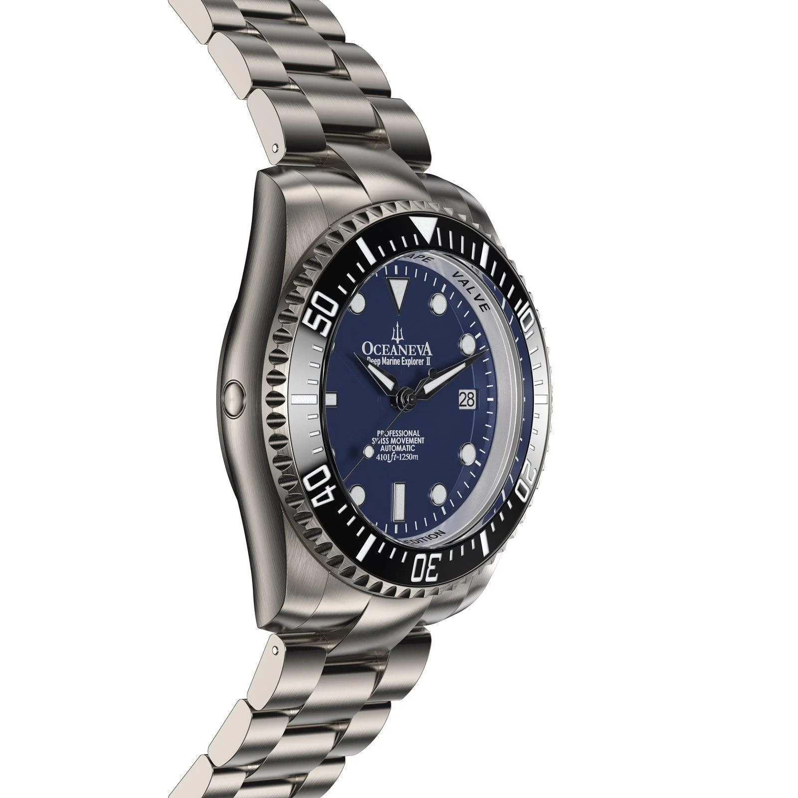Oceaneva Men's Deep Marine Explorer II 1250M Titanium Watch Navy Blue thumbnail 3