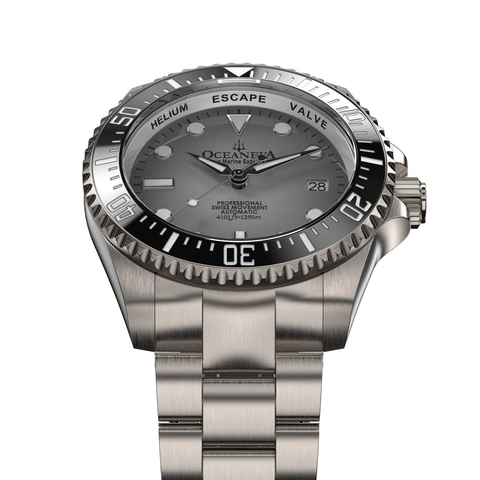 Oceaneva Deep Marine Explorer II Pro Diver Titanium Limited Edition 1250m - Light Gray Dia thumbnail 2