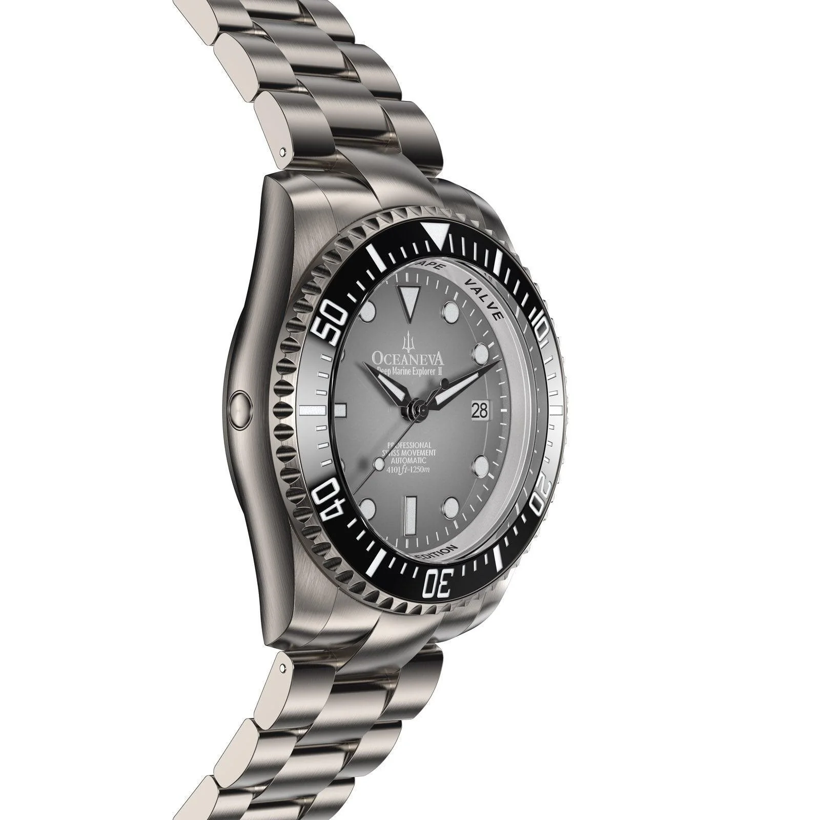Oceaneva Deep Marine Explorer II Pro Diver Titanium Limited Edition 1250m - Light Gray Dia thumbnail 3