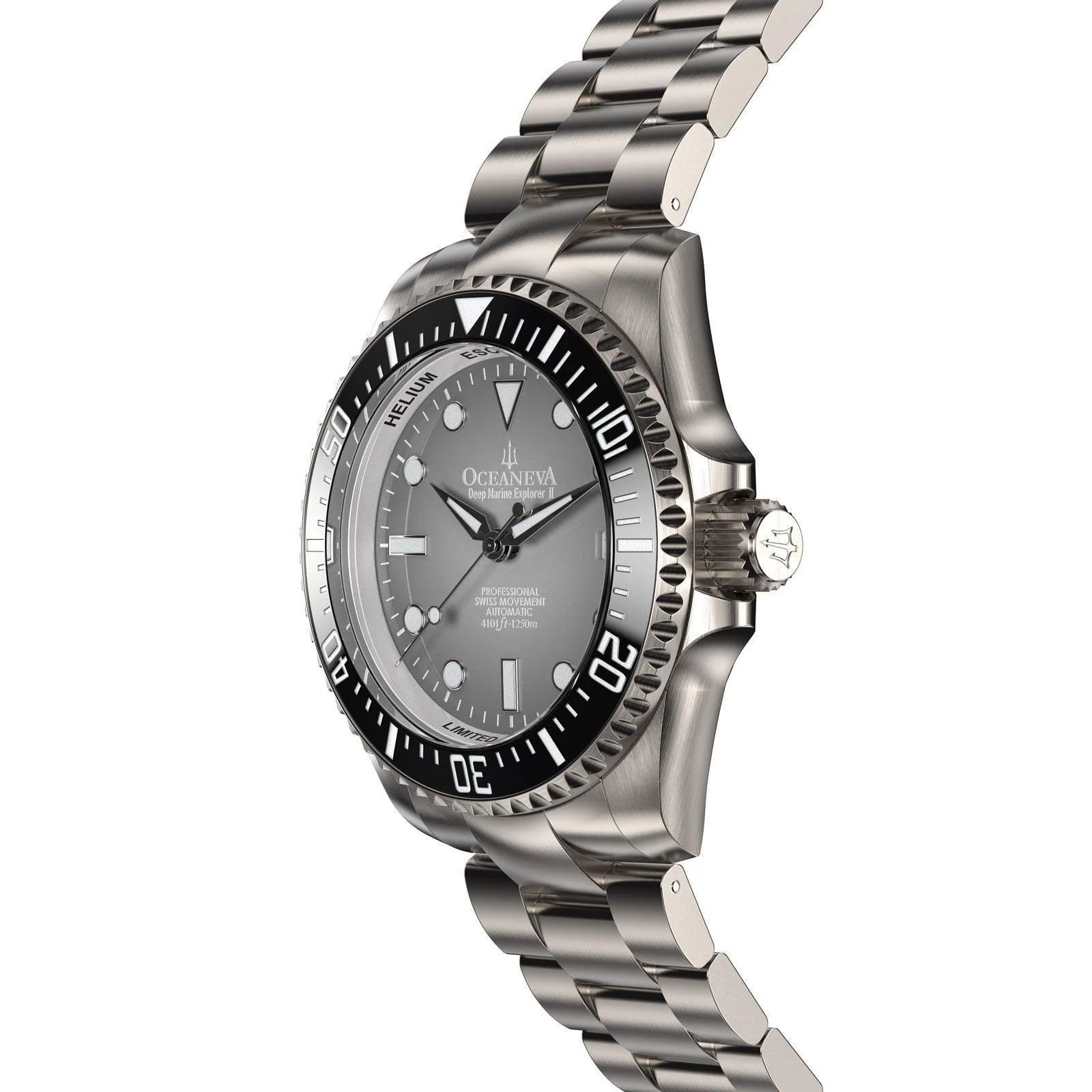 Oceaneva Deep Marine Explorer II Pro Diver Titanium Limited Edition 1250m - Light Gray Dia thumbnail 4