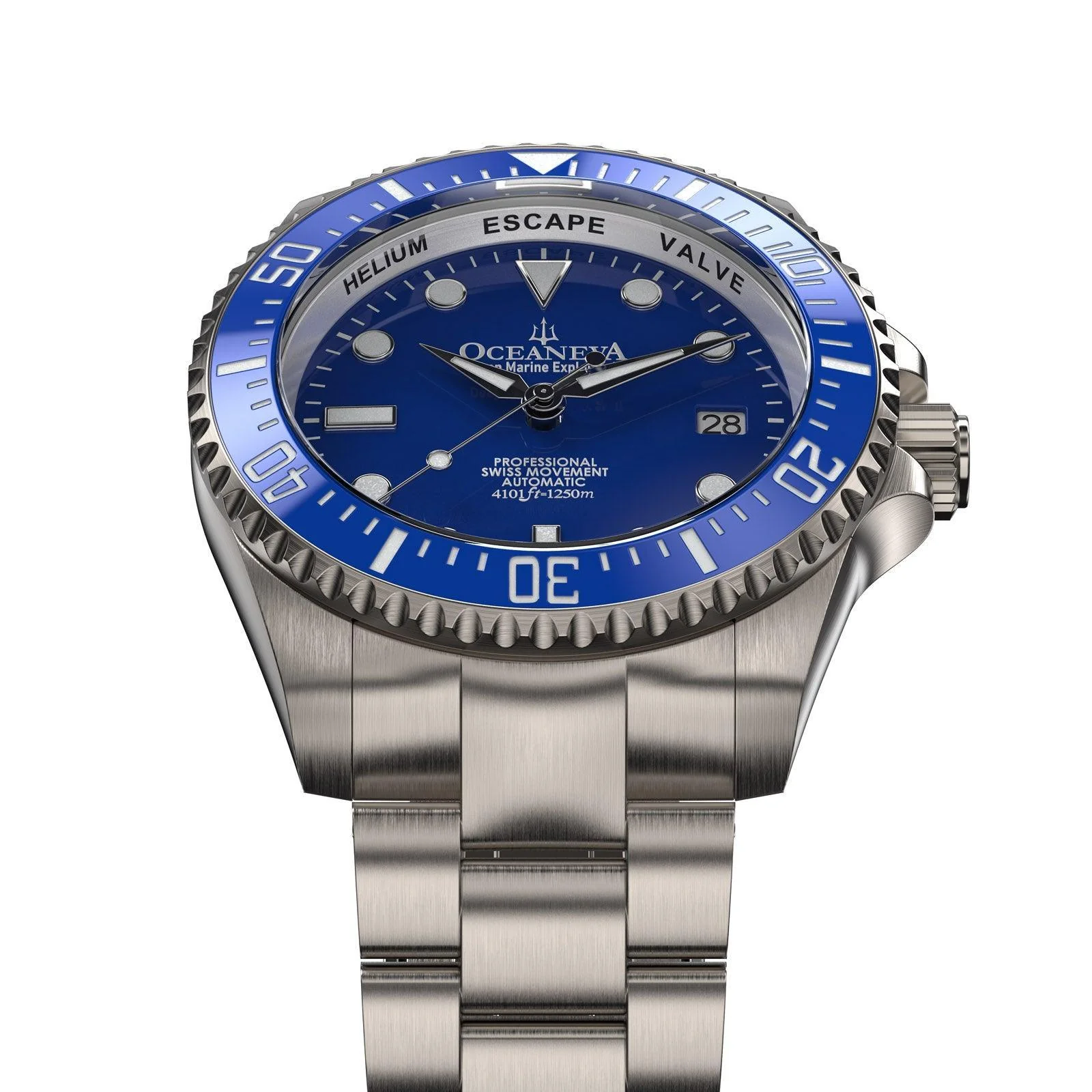 Oceaneva Men's Deep Marine Explorer II 1250M Titanium Watch Blue Dial thumbnail 2