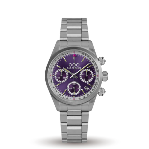 PURPLE SPORTY CRONOGRAFO - STAINLESS STEEL - ULTRA BRUSHED thumbnail 2