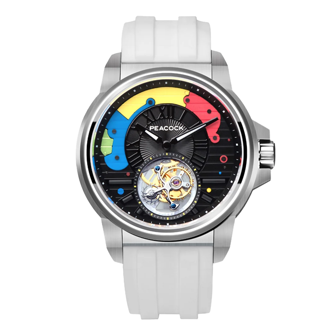 Peacock Time Color Off-center Tourbillon Watch thumbnail 3