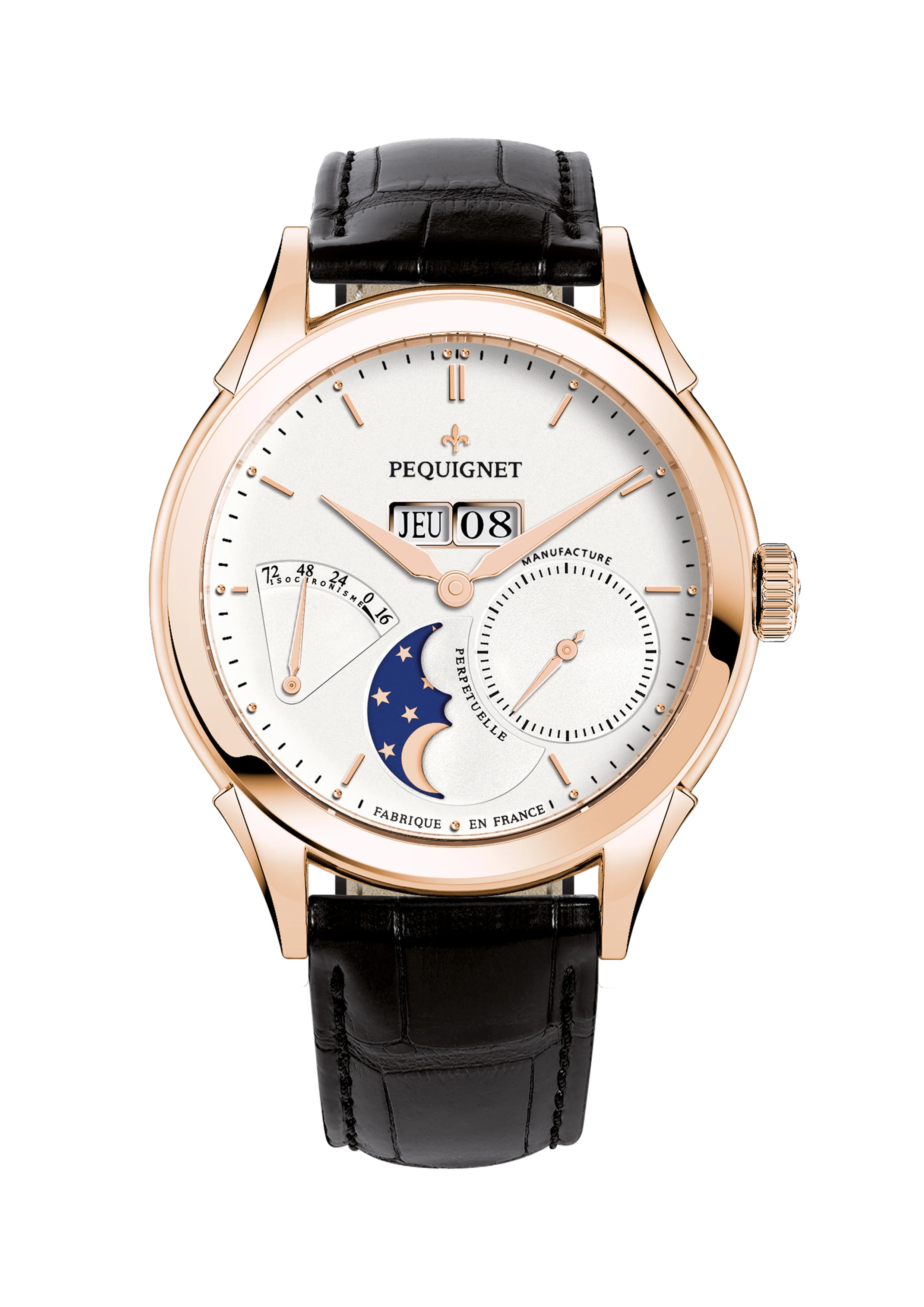 Royale Origine Watch — Royale Origine Case Or Rose Dial Argente Opalin Date Et Lune thumbnail 2