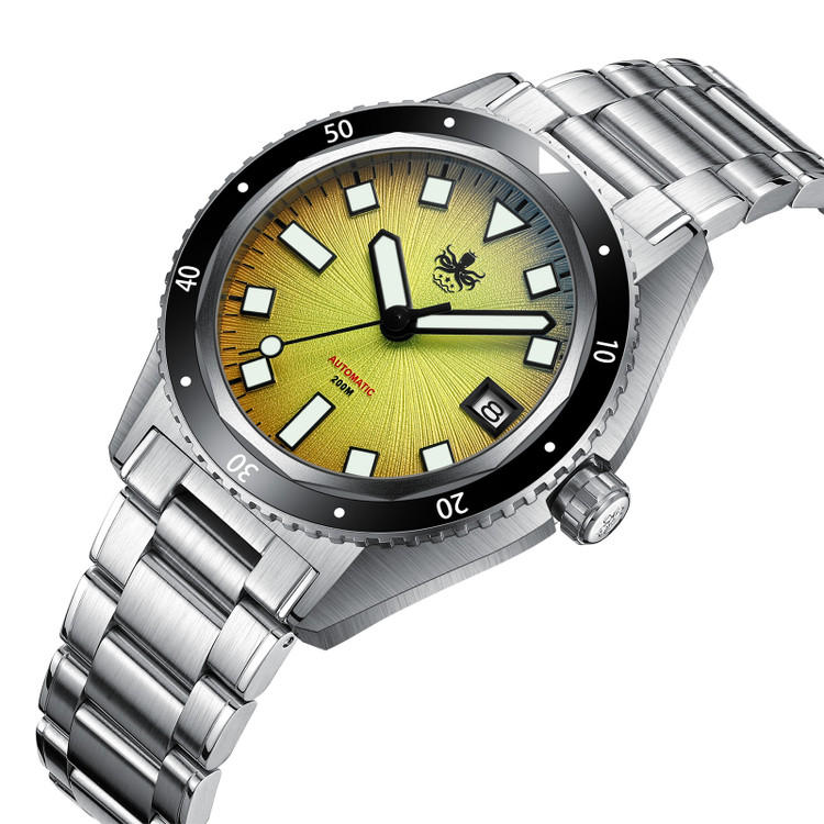 PHOIBOS Argo 200M Automatic Diver Watch PY052F Spiral Sunray Yellow thumbnail 2