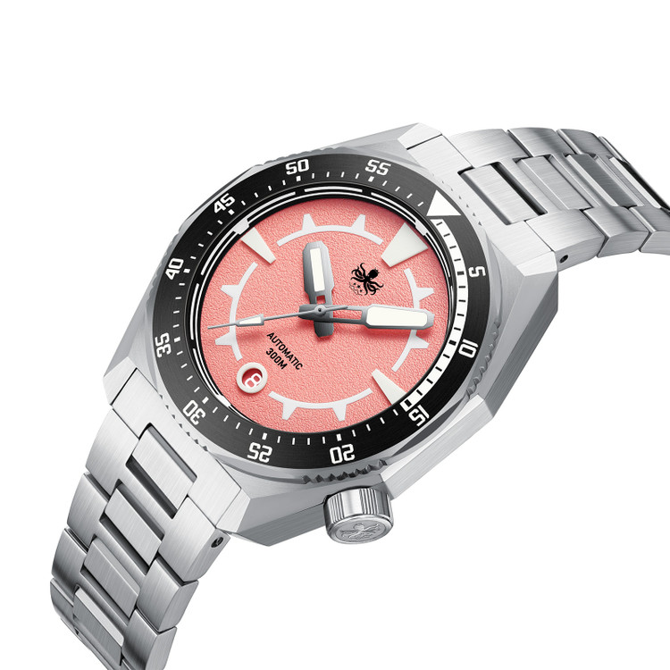PHOIBOS Depth Hunter 300M Automatic Diver Watch PY060F Pink thumbnail 2