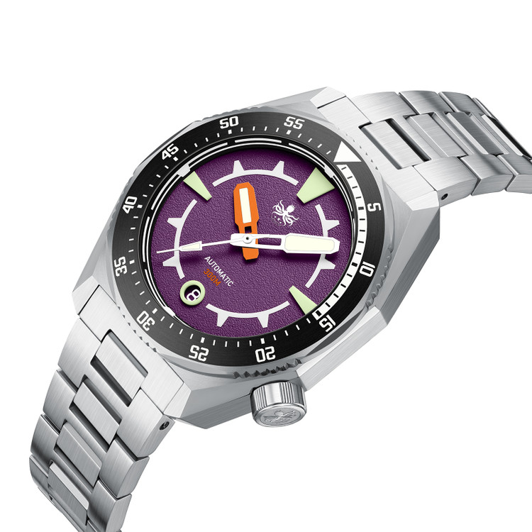 PHOIBOS Depth Hunter 300M Automatic Diver Watch PY060H Purple thumbnail 2