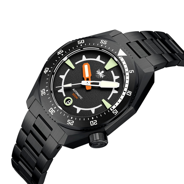 PHOIBOS Depth Hunter DLC 300M Automatic Diver Watch PY060CX Black thumbnail 2