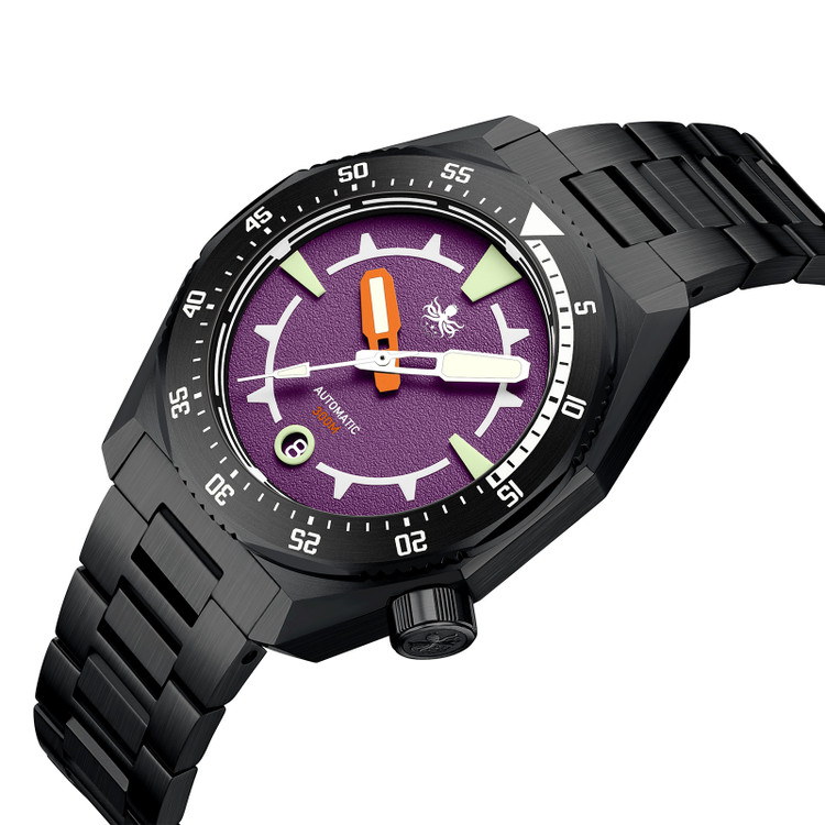 PHOIBOS Depth Hunter DLC 300M Automatic Diver Watch PY060HX Purple thumbnail 2