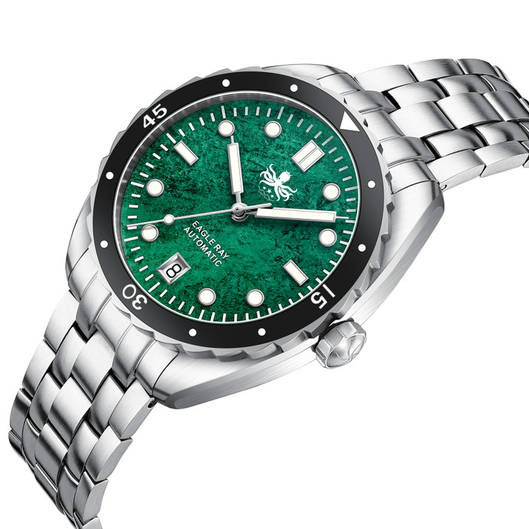 PHOIBOS EAGLE RAY 200M Automatic Diver Watch PY065AD Green Jade Date thumbnail 2