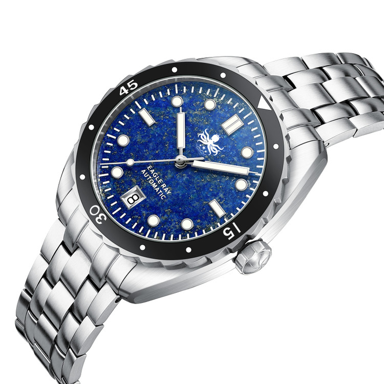 PHOIBOS EAGLE RAY 200M Automatic Diver Watch PY065BD Lapis Lazuli Date thumbnail 2