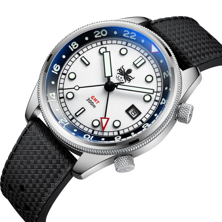 PHOIBOS EAGLE RAY GMT PX023G 300M Dive Watch White thumbnail 2