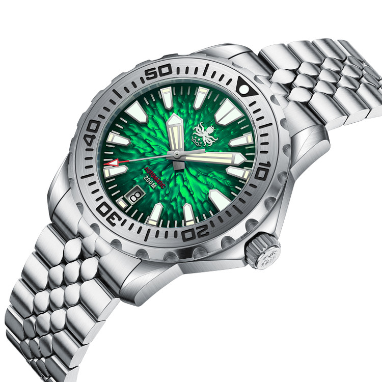 PHOIBOS KRAKEN 200M Automatic Diver Watch PY059A Tropic Green thumbnail 2