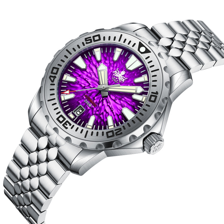 PHOIBOS KRAKEN 200M Automatic Diver Watch PY059H Midnight Purple thumbnail 2