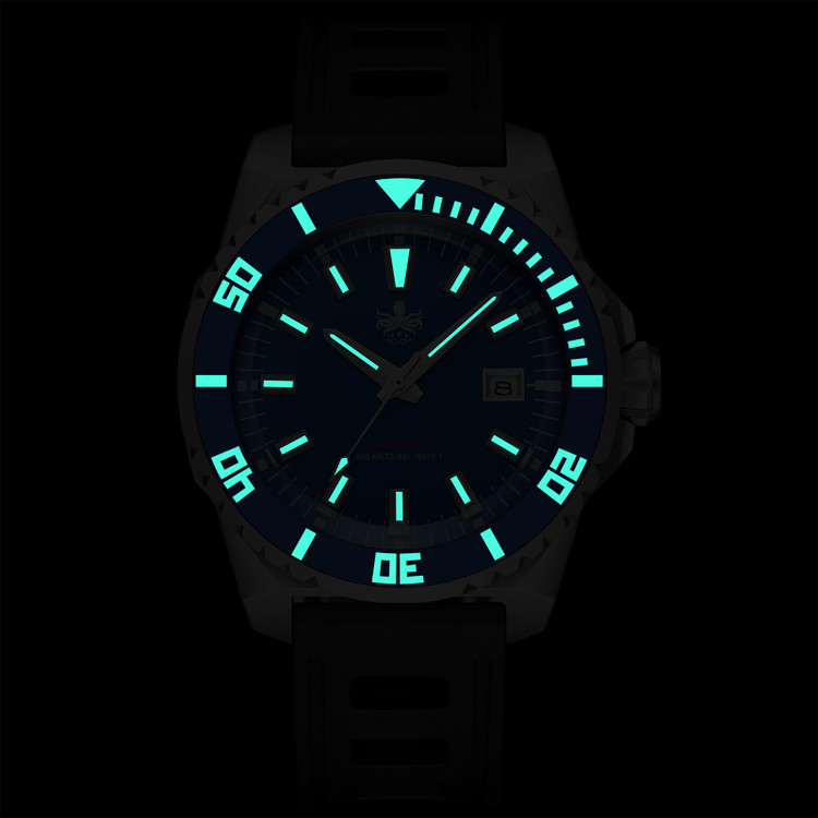 PHOIBOS LEVIATHAN PY032E DLC 500M Automatic Diver Watch White thumbnail 4