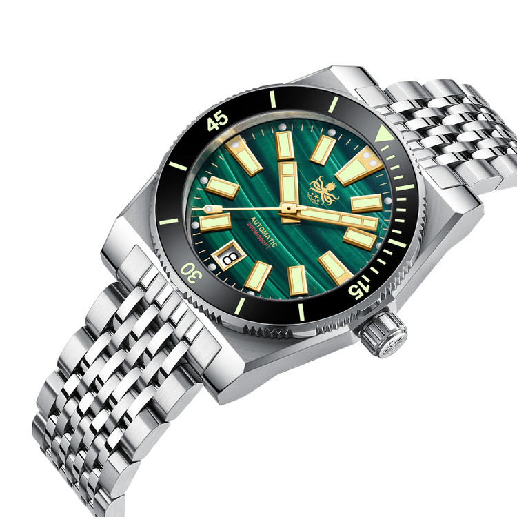 PHOIBOS Narwhal 200M Automatic Diver Watch PY061A Green Malachite thumbnail 2