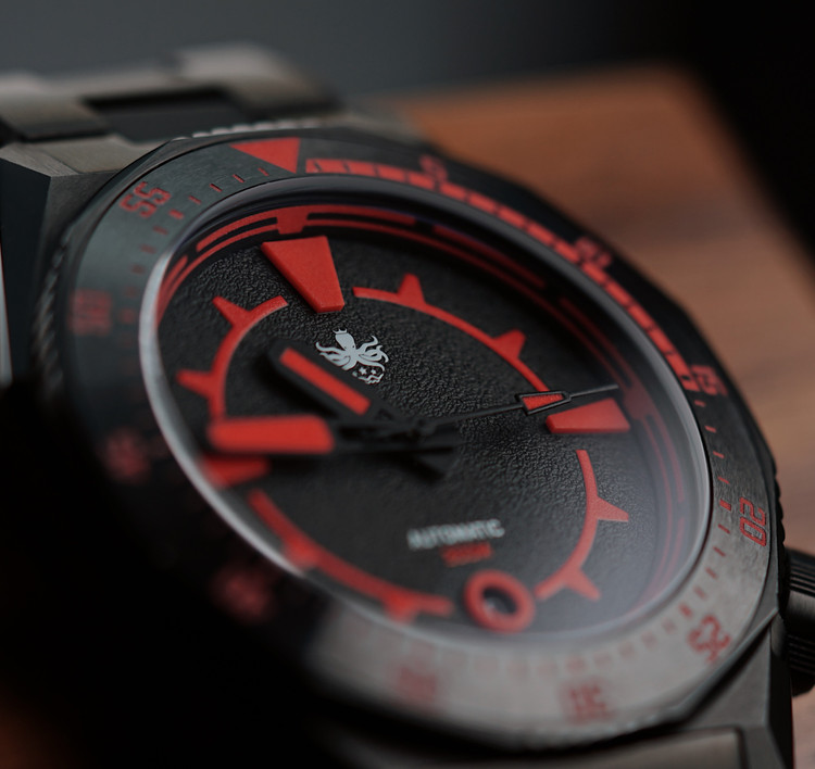PHOIBOS Depth Hunter DLC 300M Automatic Diver Watch PY060DX Black thumbnail 2
