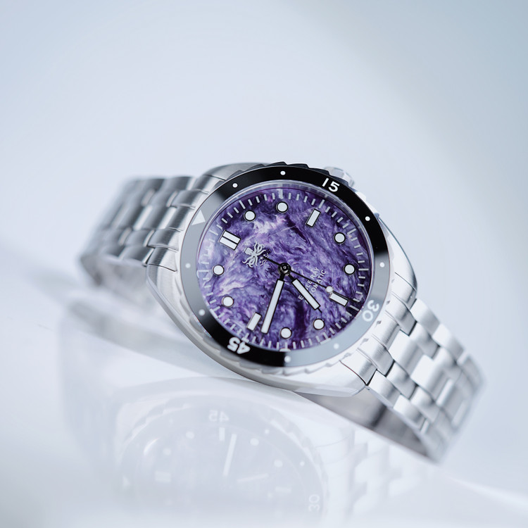 PHOIBOS EAGLE RAY 200M Automatic Diver Watch PY065HN Charoite No Date thumbnail 2