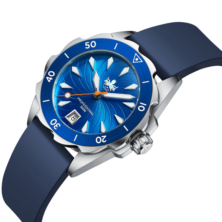 PHOIBOS SEA NYMPH 300M Quartz Lady Diver Watch PX021B Blue thumbnail 2