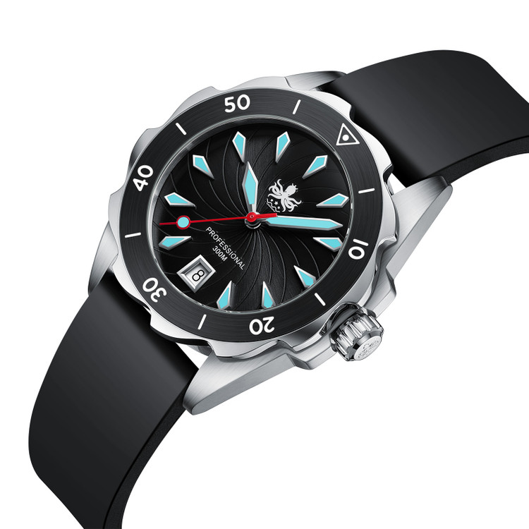 PHOIBOS SEA NYMPH 300M Quartz Lady Diver Watch PX021C Black thumbnail 2