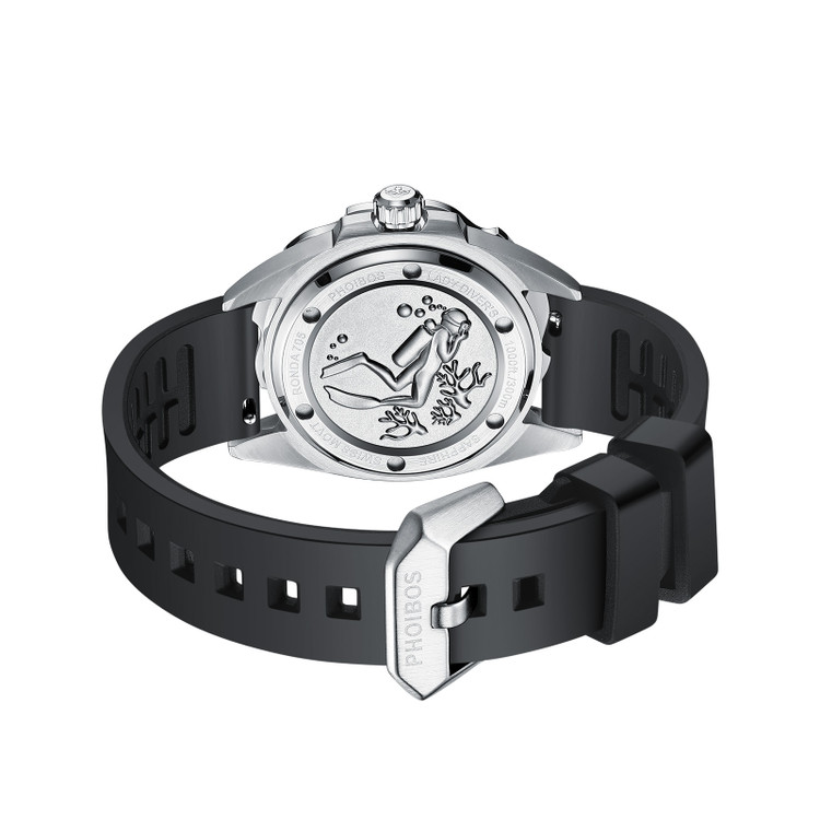 PHOIBOS SEA NYMPH 300M Quartz Lady Diver Watch PX021C Black thumbnail 3
