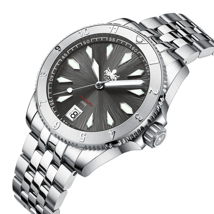 PHOIBOS Voyager 200M Automatic Diver Watch PY026E Sunray Gray thumbnail 2