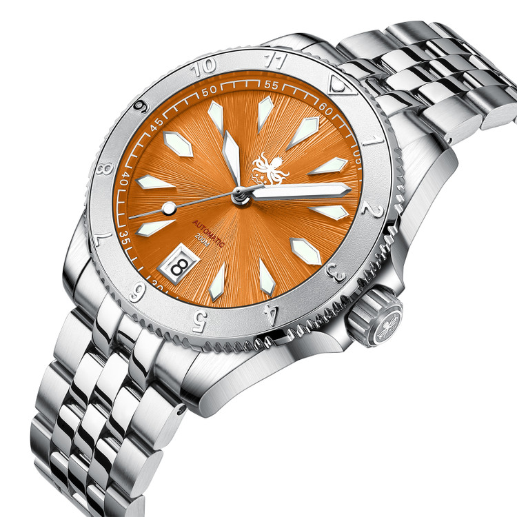 PHOIBOS Voyager 200M Automatic Diver Watch PY026G Sunray Orange thumbnail 2