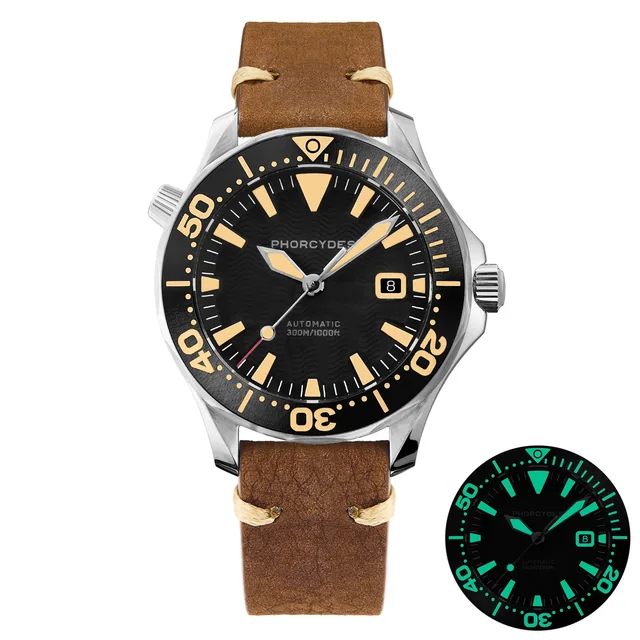 PH-6 with leather strap (black dial)
