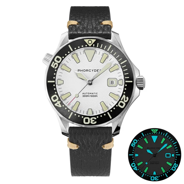 PH-6 with leather strap (white dial)