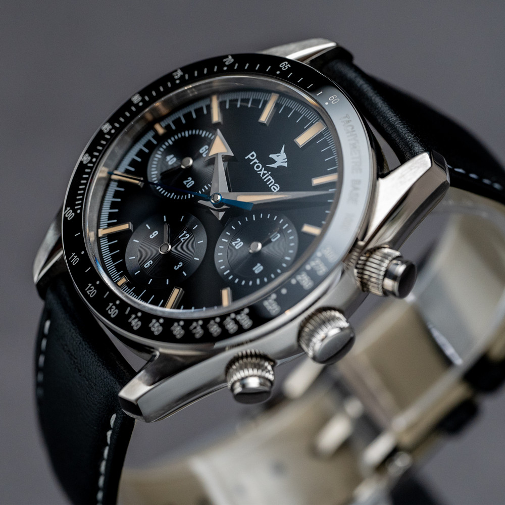 Proxima PX1692 Men Sports Watch 40mm Seagull ST1902 Manual Mechanical 10Bar Sapphire Chronograph Retro Super Lume thumbnail 4