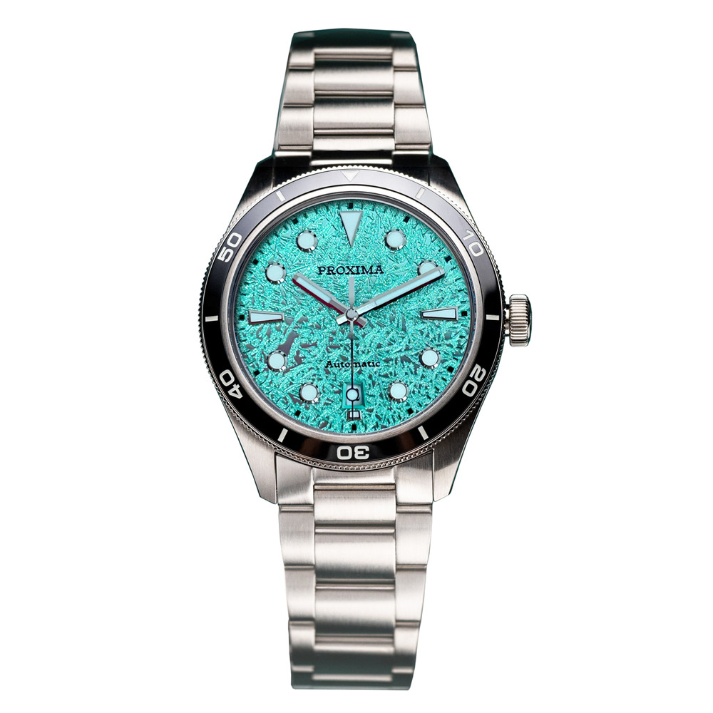 Proxima PX1697-2BN 39mm Men Watch Ice Flower Texture Dial Bubble Sapphire PT5000 Automatic Mechanical Watches WR 20Bar Luminous thumbnail 3