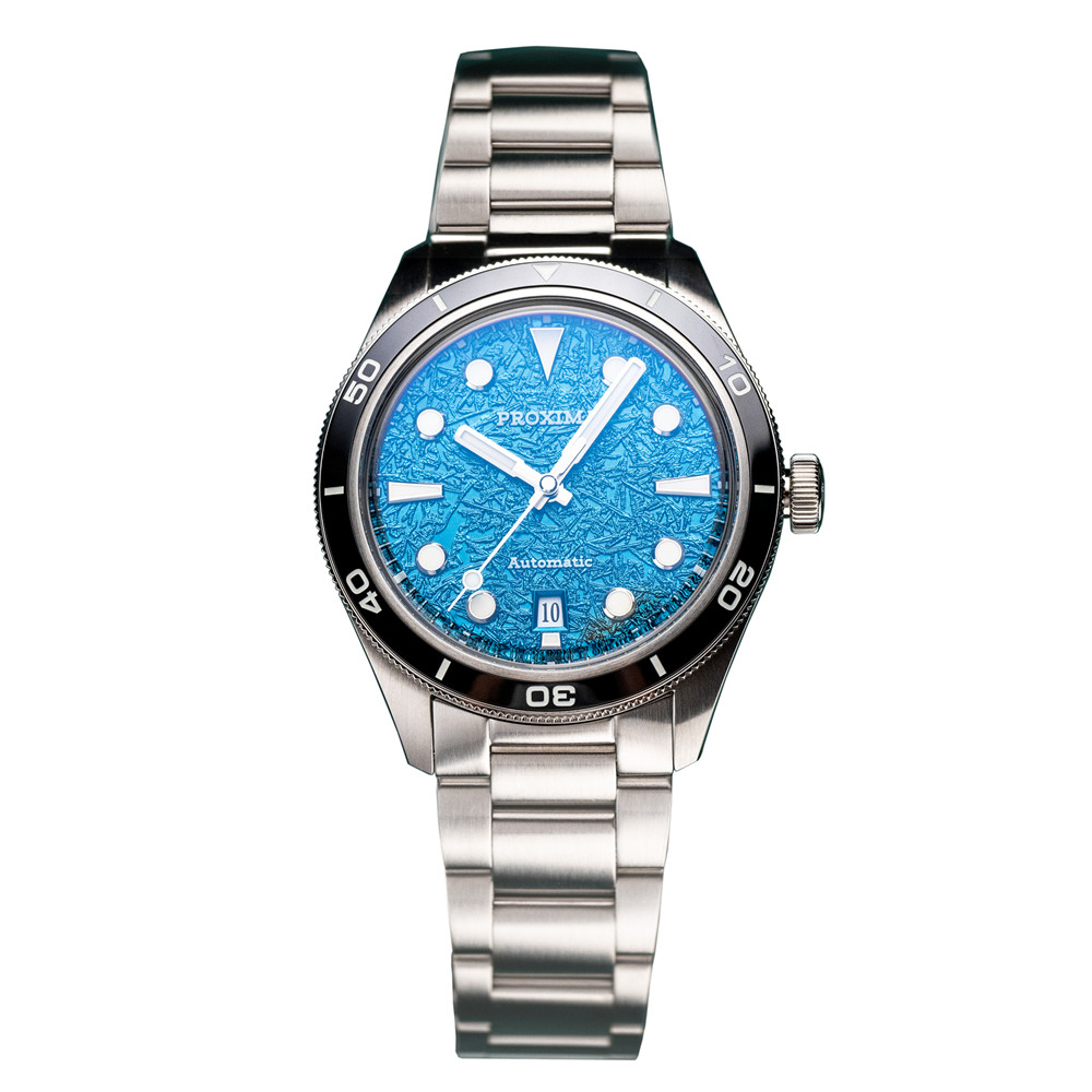 Proxima PX1697-2BN 39mm Men Watch Ice Flower Texture Dial Bubble Sapphire PT5000 Automatic Mechanical Watches WR 20Bar Luminous thumbnail 4
