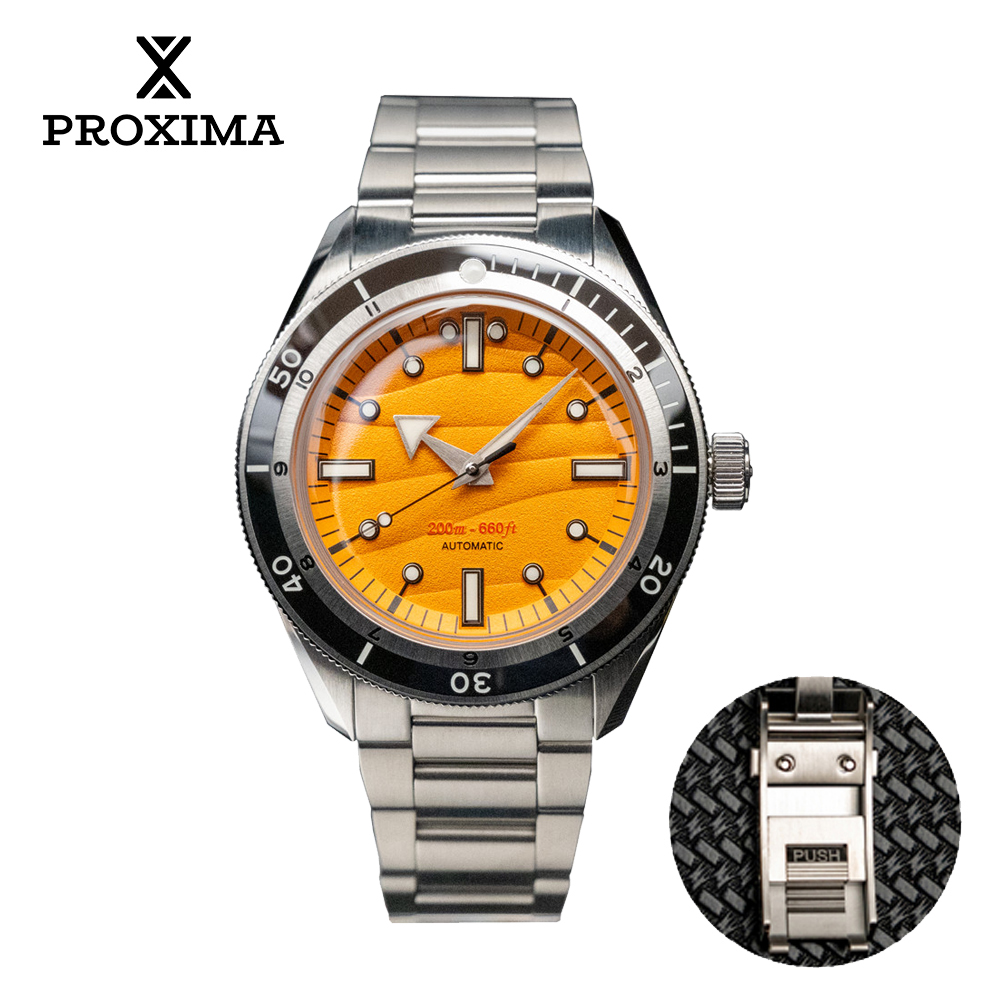 Proxima PX1711-1A Men's Watch Sand Dial 39mm Automatic Mechanical Watch 316L Stainless Steel Dome Sapphire Glass Wristwatches thumbnail 2