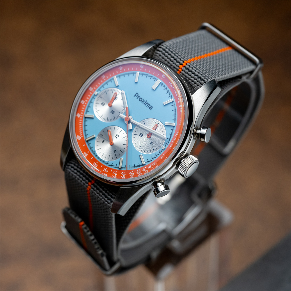 Proxima PX1724 Men Chronograph Watch 39mm Pilot Manual Wind Mechanical Wristwatch 50m Waterproof Sapphire BGW-9 Luminous ST1902 thumbnail 2