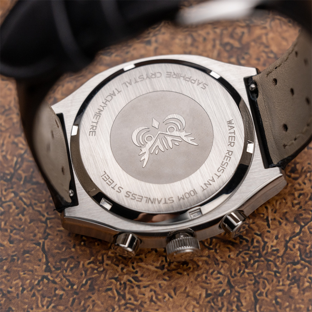Proxima PX1734 Retro Quartz Chronograph Men Watches Sapphire Glass Enamel Dial Stainless Steel Fashion Dress Wristwatch thumbnail 4