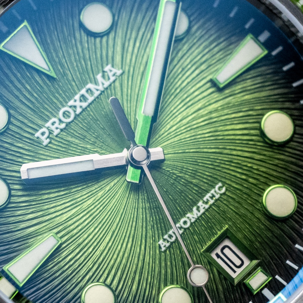 PX1743 New Mens Mechanical Watches Aventurine Dial 100M Waterproof Clock Sapphire Glass Automatic Men Watch Relogio Masculino thumbnail 2