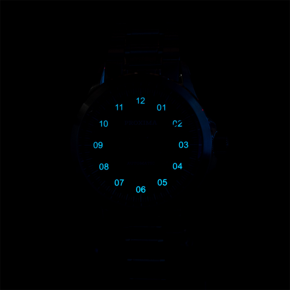 Proxima PX1745 Men's Watches Luxury 9015 Automatic One Hand Watch Stainless Steel Sapphire Crystal Glass 100M Waterproof selected view