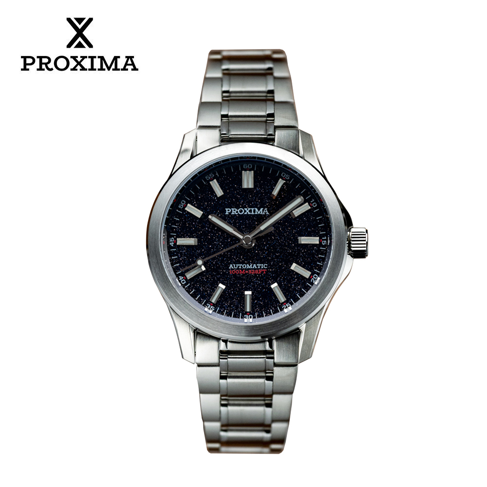 PX1746 New Mens Mechanical Watches Aventurine Dial 100M Waterproof Clock Sapphire Glass Automatic Men Watch Relogio Masculino selected view