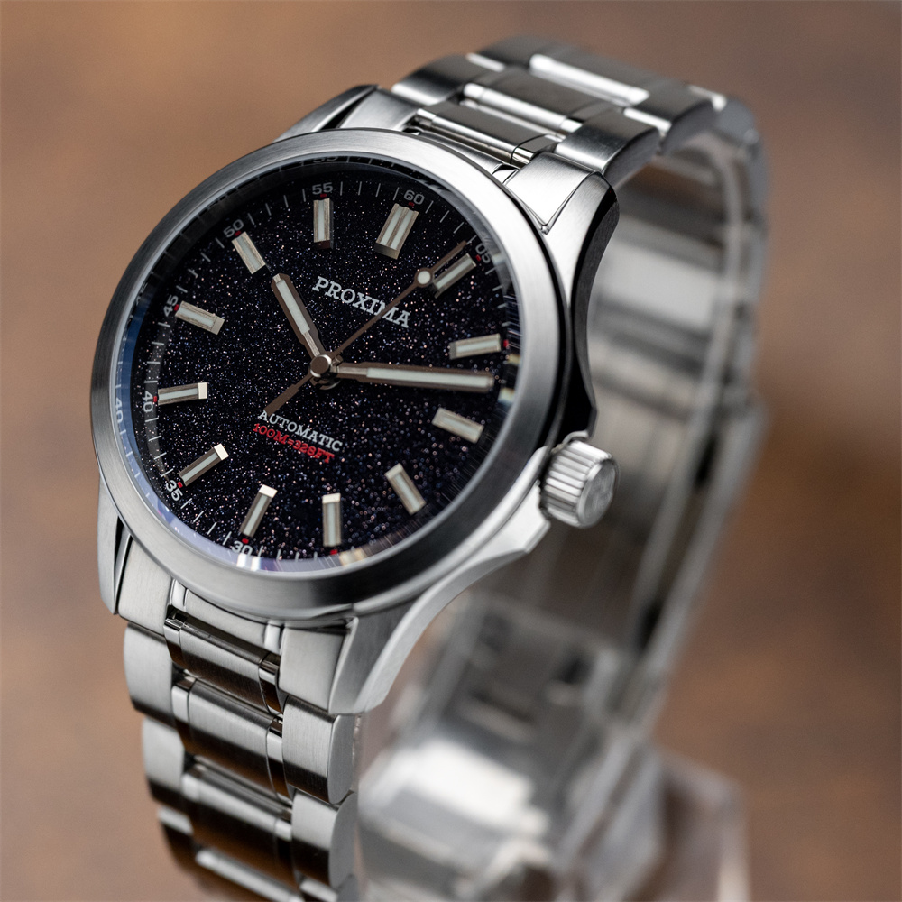 PX1746 New Mens Mechanical Watches Aventurine Dial 100M Waterproof Clock Sapphire Glass Automatic Men Watch Relogio Masculino thumbnail 2