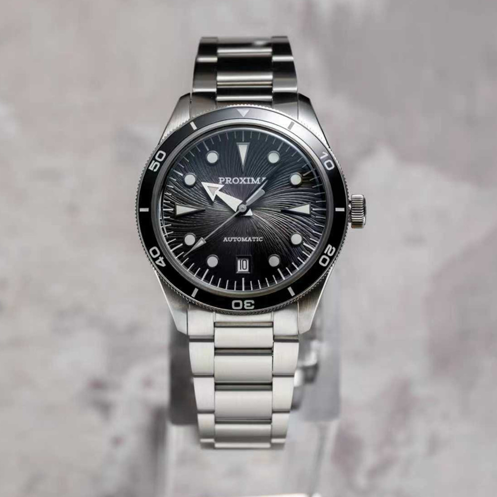 Proxima PX1749 39mm Men Diver Watch Spiral Vortex Dial Luxury Diver Wristwatch PT5000 Automatic Mechanical Waterproof 200m thumbnail 2