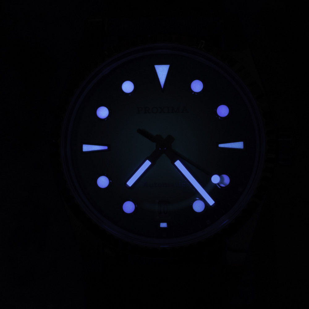 Proxima PX1750 Men Watch 37mm Fashion Enamel Dial Business Sapphire Automatic Mechanical Carving Fluted Bezel 10Bar thumbnail 2