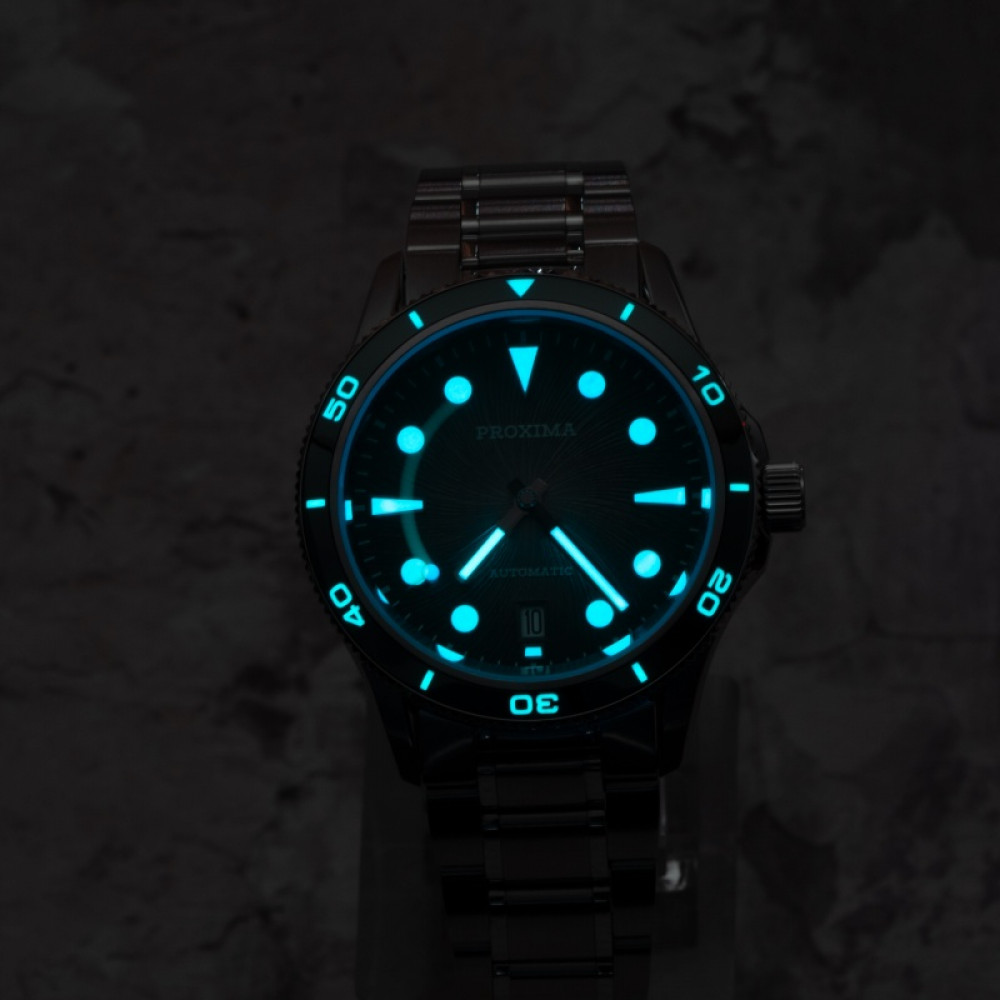 PX1755 New Mens Mechanical Watches Aventurine Dial 100M Waterproof Clock Sapphire Glass Automatic Men Watch Relogio Masculino thumbnail 2