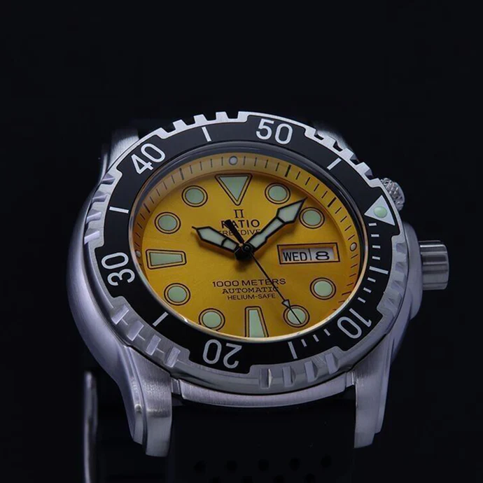 Ratio 2nd Generation Free Diver Helium-Safe Automatic 1068HA90-34VA-YLW-V02 1000M Men's Watch thumbnail 2