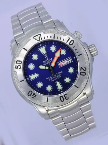 Ratio Free Diver Helium-Safe Automatic 1068MD96-34VA-BLU 1000M Mens Watch