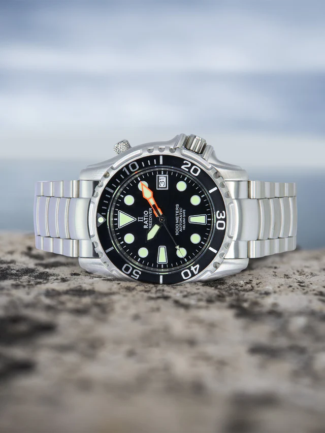 Ratio FreeDiver Helium Safe 1000M Black Dial Stainless Steel Automatic 1066KE26-33VA-BLK Men's Watch thumbnail 2