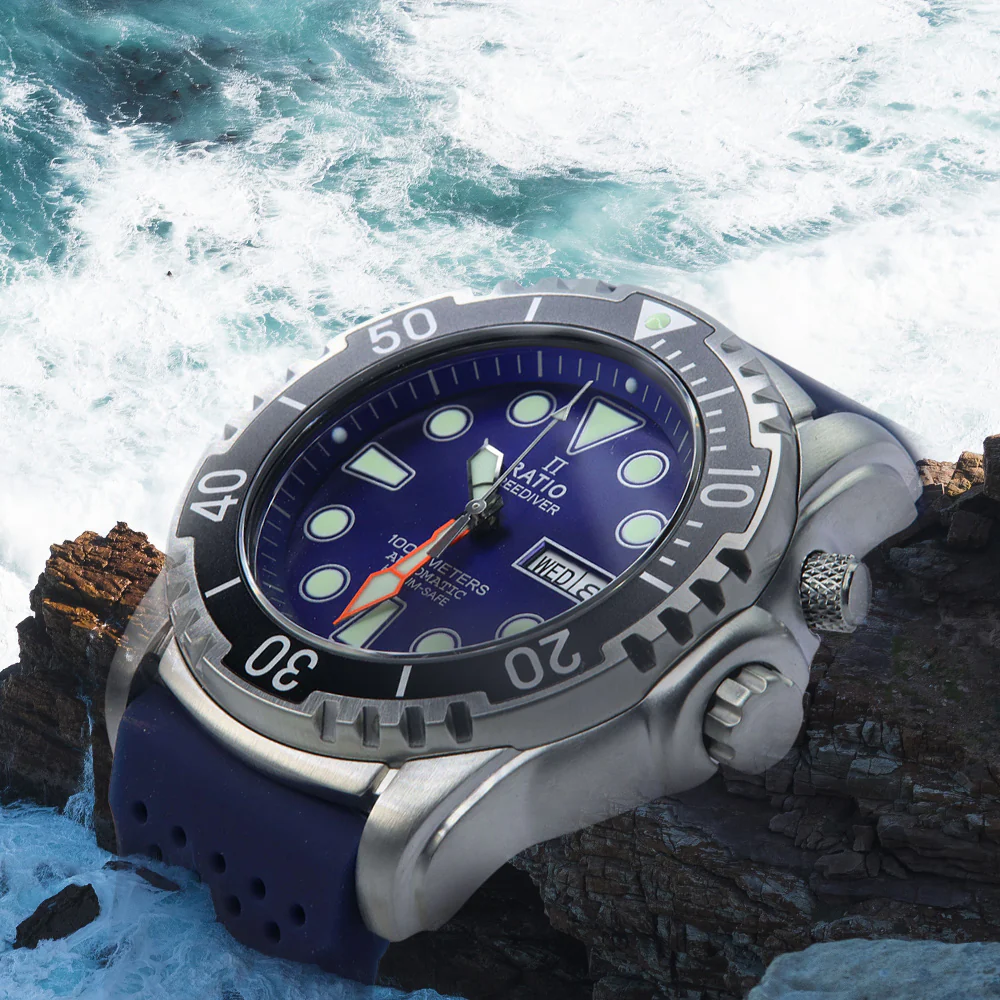 Ratio FreeDiver Helium-Safe 1000M Sapphire Automatic 1068HA90-34VA-BLU Men's Watch