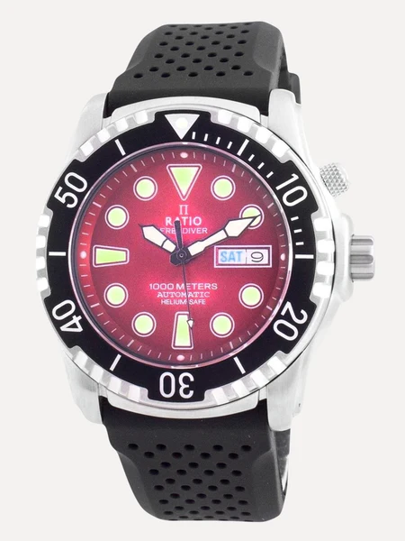 Ratio FreeDiver Helium-Safe 1000M Sapphire Automatic 1068HA90-34VA-RED Men's Watch