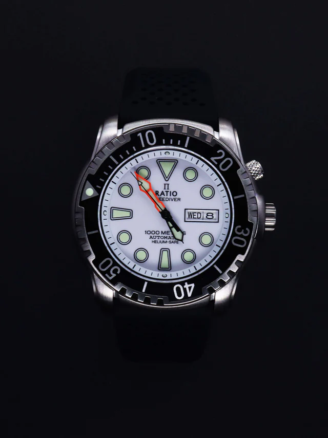 Ratio FreeDiver Helium-Safe 1000M Sapphire Automatic 1068HA90-34VA-WHT Mens Watch