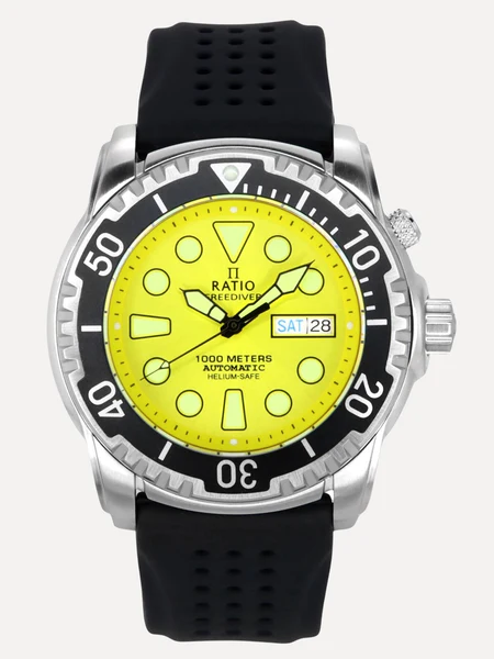 Ratio FreeDiver Helium-Safe 1000M Sapphire Automatic 1068HA90-34VA-YLW Men's Watch