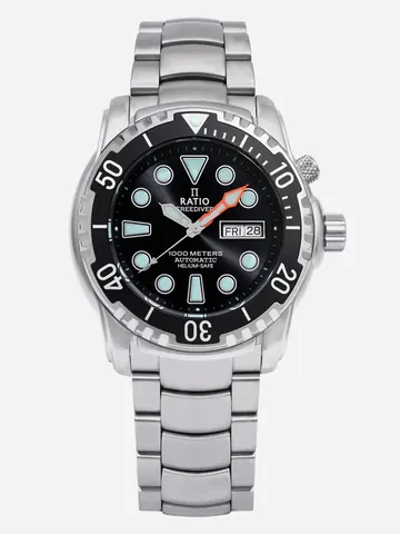 Ratio FreeDiver Helium-Safe 1000M Sapphire Automatic 1068HA96-34VA-BLK Men's Watch